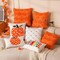 illow Covers 18x18 inch Set of 2 Orange Pumpkin Throw Pillow for Farmhouse